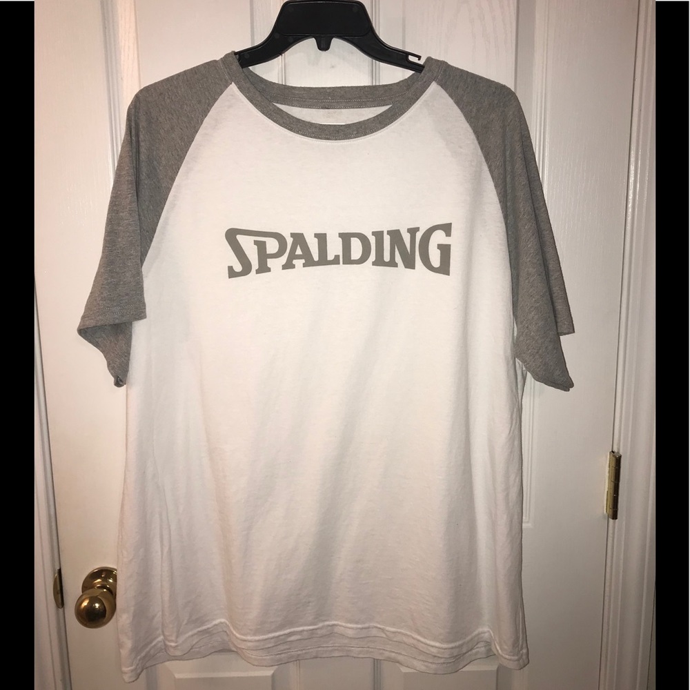 Spalding white and gray short sleeve T- shirt